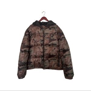 True Religion Army Print Puffer Jacket NWT